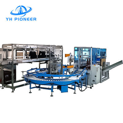 Harga yang bagus 220V 50Hz Botol Case Packing Machine Konstruksi baja tahan karat Kontrol PLC on line