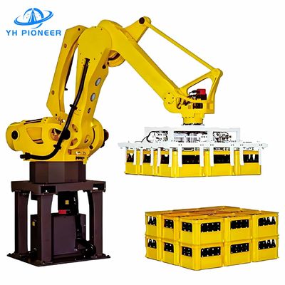 Harga yang bagus Kecepatan yang disesuaikan Auto Layer Palletizing Robot PLC Control Robot Palletizer Machine on line