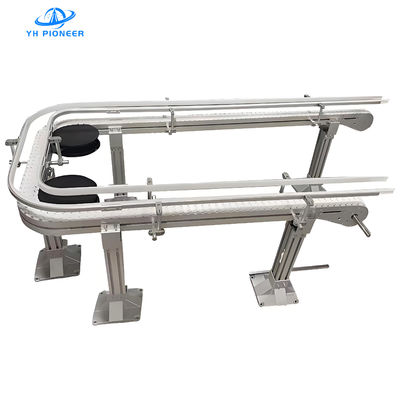 Harga yang bagus Mesin Conveyor Botol Farmasi Hygienic dengan bahan POM untuk Conveyor Botol Stabil yang dapat diandalkan on line