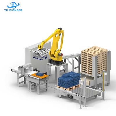 Harga yang bagus Palletizer Tas Otomatis Kerangka Baja Untuk Pupuk Volume Tinggi Dan Kantong Semen on line