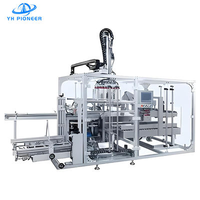 Harga yang bagus Mesin Pengemasan Kasus Botol Servo Berkecepatan Tinggi 200ppm Kecepatan tumpukan 5-20kasus/menit on line