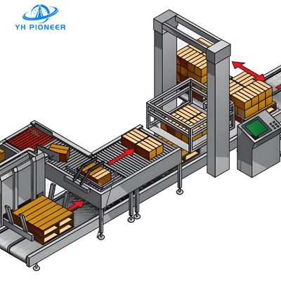 Harga yang bagus Mesin Palletizer Lapisan Lengkap yang Efisien untuk 10-20 Kasus/menit dengan Daya 12,0KW dan Konsumsi Udara 0,6m3/jam on line