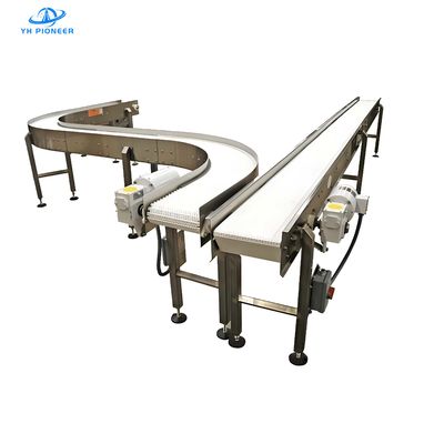 Harga yang bagus Sistem konveyor botol stainless steel tahan lama untuk beban kerja 1890N 500mm Radius belakang minimal on line