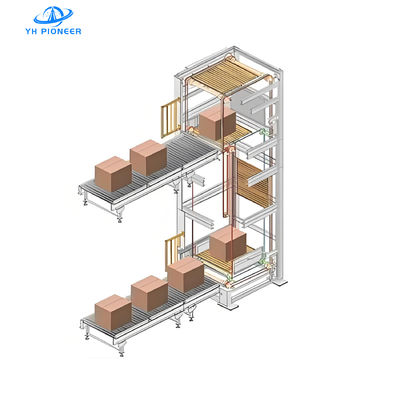 Harga yang bagus Automated Vertical Reciprocating Conveyor untuk Memindahkan Kotak Berat dan Palet dengan Loading dan Unloading E Pattern on line