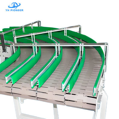 Harga yang bagus Sistem Conveyor Botol Plat Rantai POM yang tahan lama dengan komponen stainless steel untuk umur panjang on line