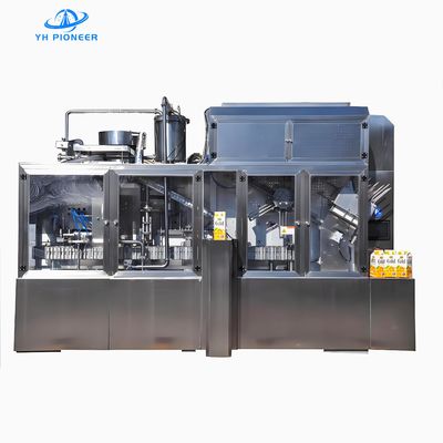 Mesin Pengisian Karton Atap Baja Rustless 304 316 Bahan Untuk Kemasan Jus Hygienic Kompak 3300mm Panjang Ruang Desain Optimasi